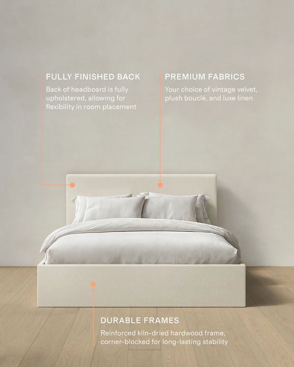 100% Linen Square Bed - Full / Canvas