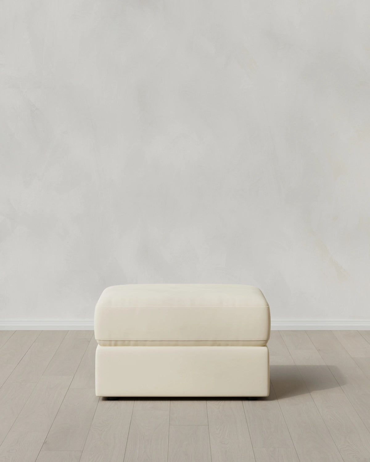 Ashford Deep Seat Ottoman in Performance Velvet - One Size / Ivory Main image
