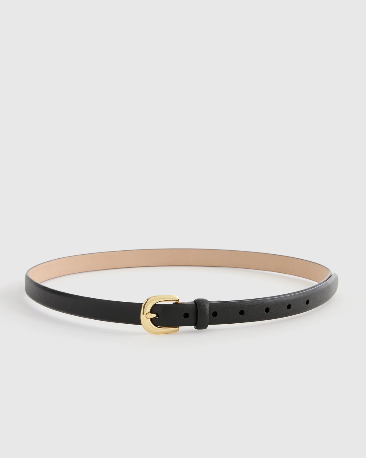 Sofia European Leather Skinny Belt - XS / Black Main image