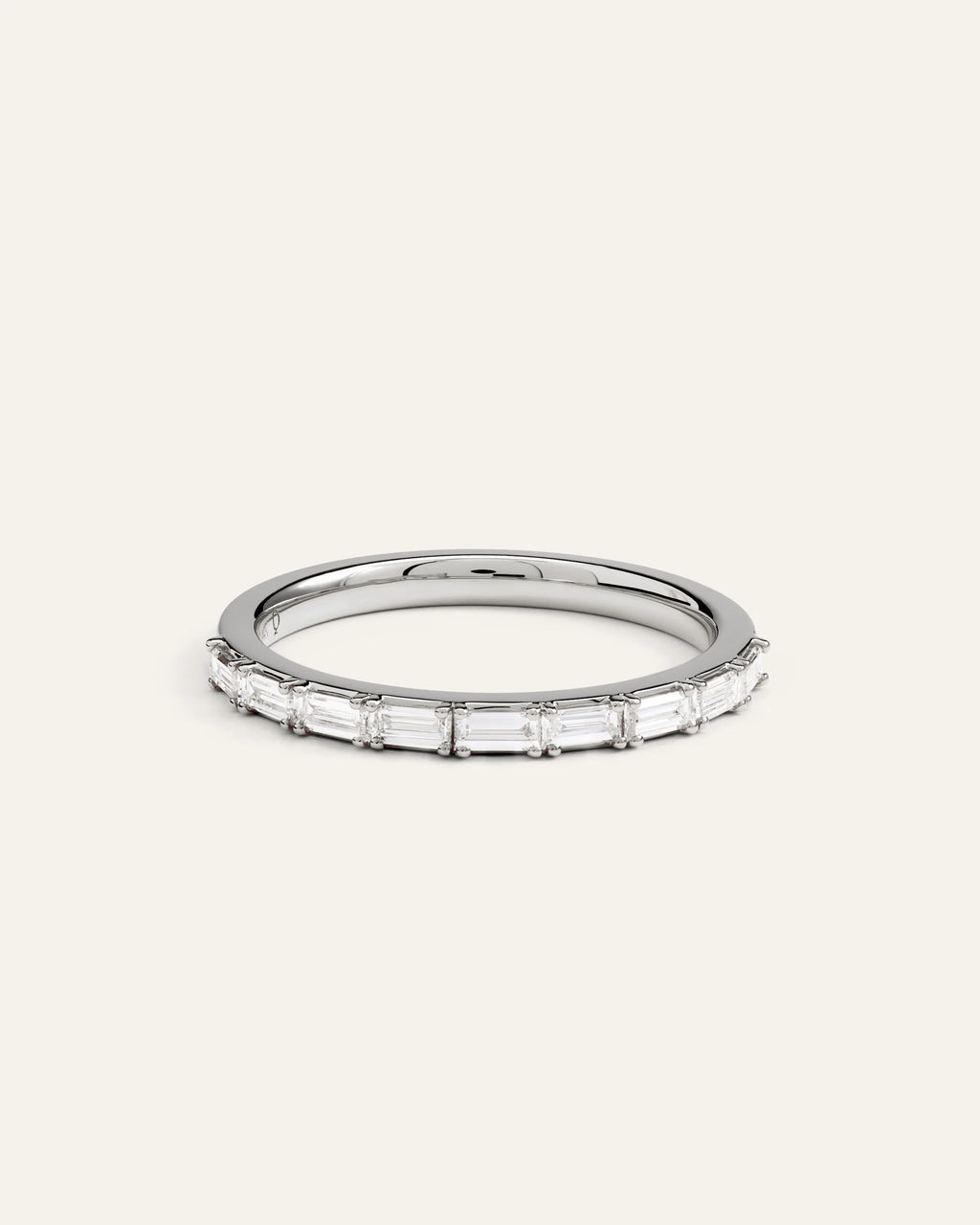 14K Gold Lab Grown Diamond Baguette Band - 5 / Yellow Gold