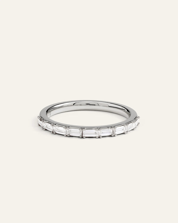 14K Gold Lab Grown Diamond Baguette Band - 5 / Yellow Gold