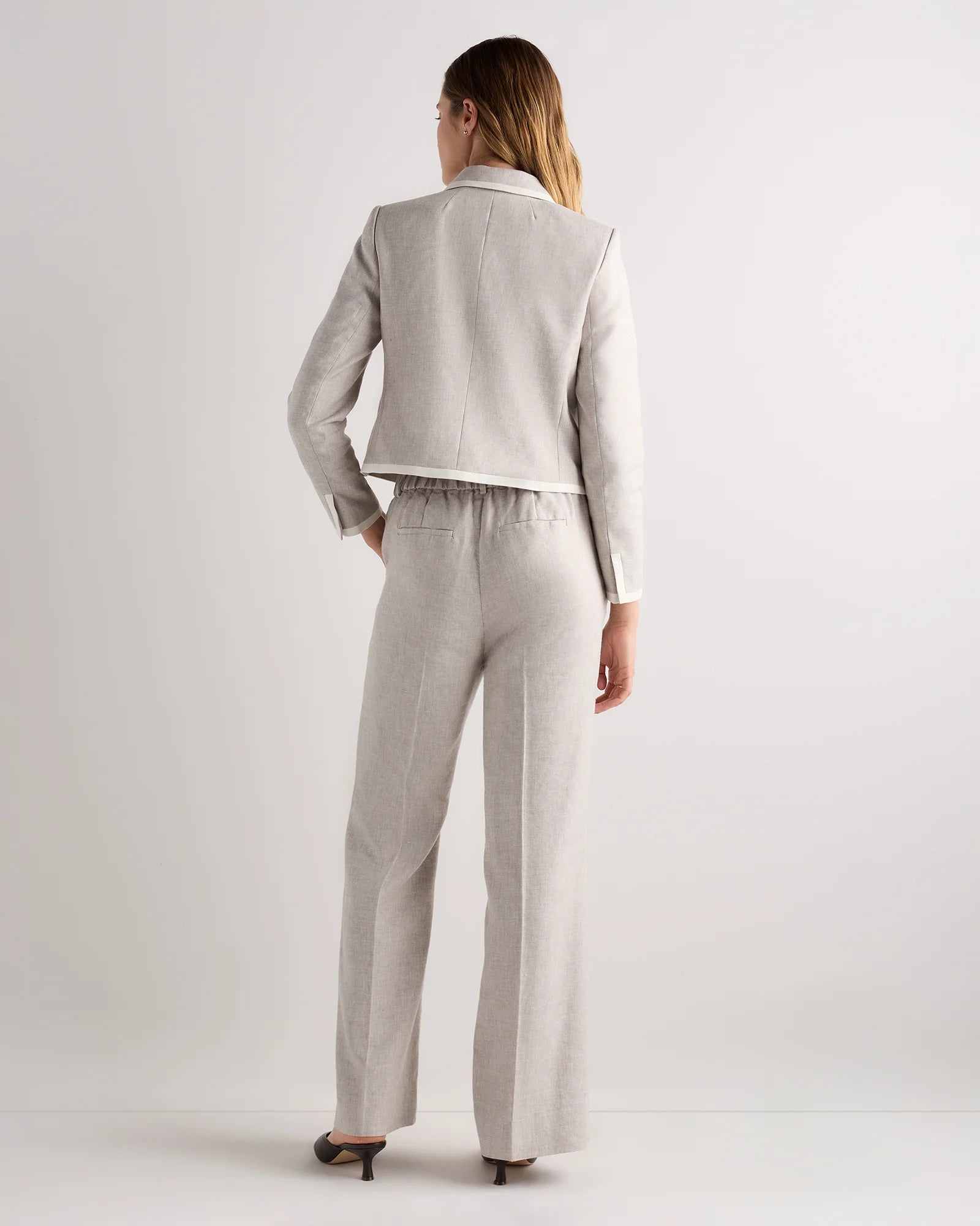 European Stretch Linen Trouser - 0 / Black Secondary image