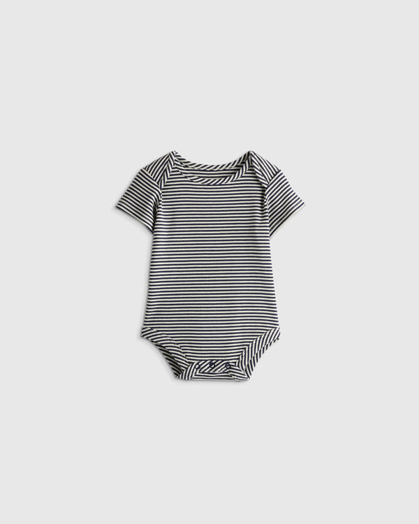 Softest Rib Short Sleeve Bodysuit - 0-3M / Deep Sea Blue