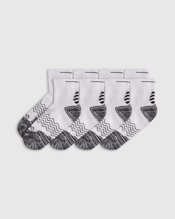 Performance Running Quarter Socks (4-Pack) - S / White