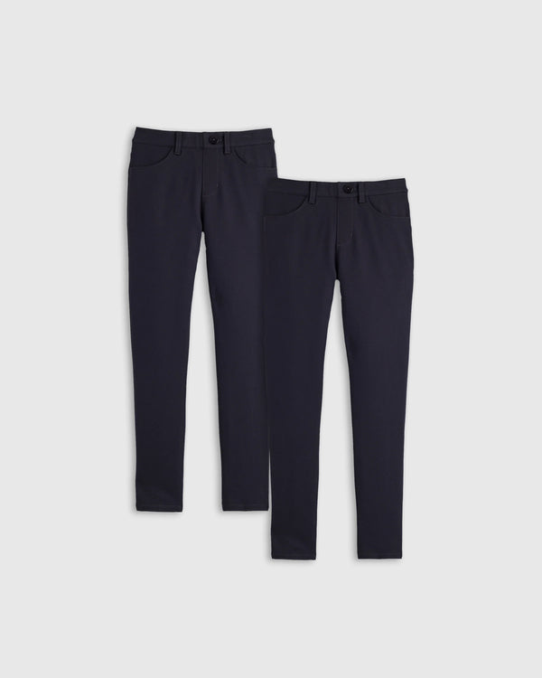 Ultra-Stretch Ponte Skinny Pants 2-Pack - 2T / Black