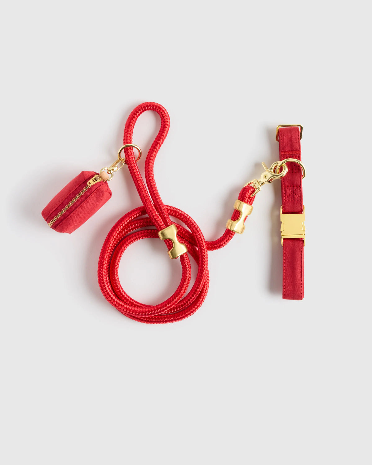 100% Cotton-Wrapped Nylon Dog Collar Walk Kit - XS / Ruby Main image