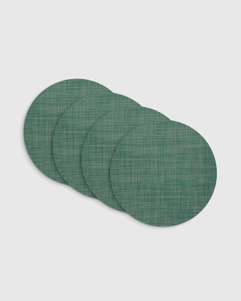 Mini Basketweave Easy-Care Round Placemat, Set of 4 by Chilewich - One Size / Parchment