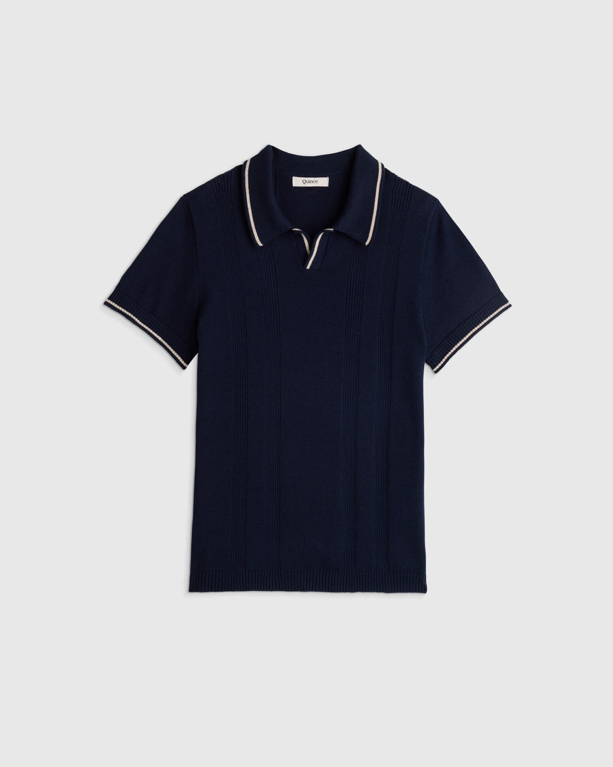 Boys 100% Organic Cotton Short Sleeve Sweater Polo - 6 / Navy Main image