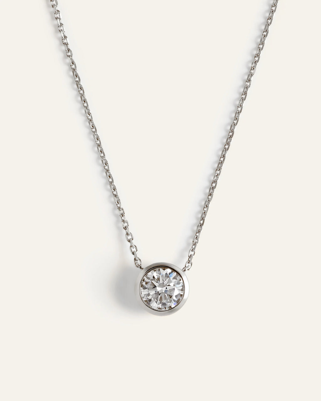 14K Gold Lab Grown Diamond Bezel Necklace - One Size / Yellow Gold