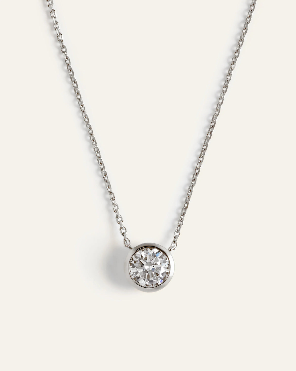 14K Gold Lab Grown Diamond Bezel Necklace - One Size / Yellow Gold