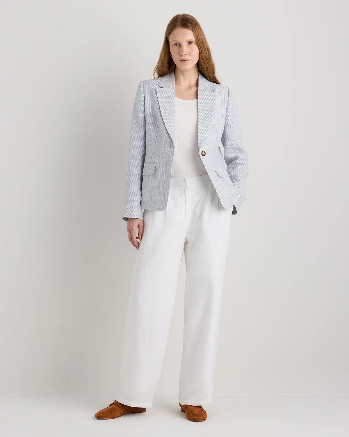 100% European Linen Structured Blazer - XS / French Blue Secondary image