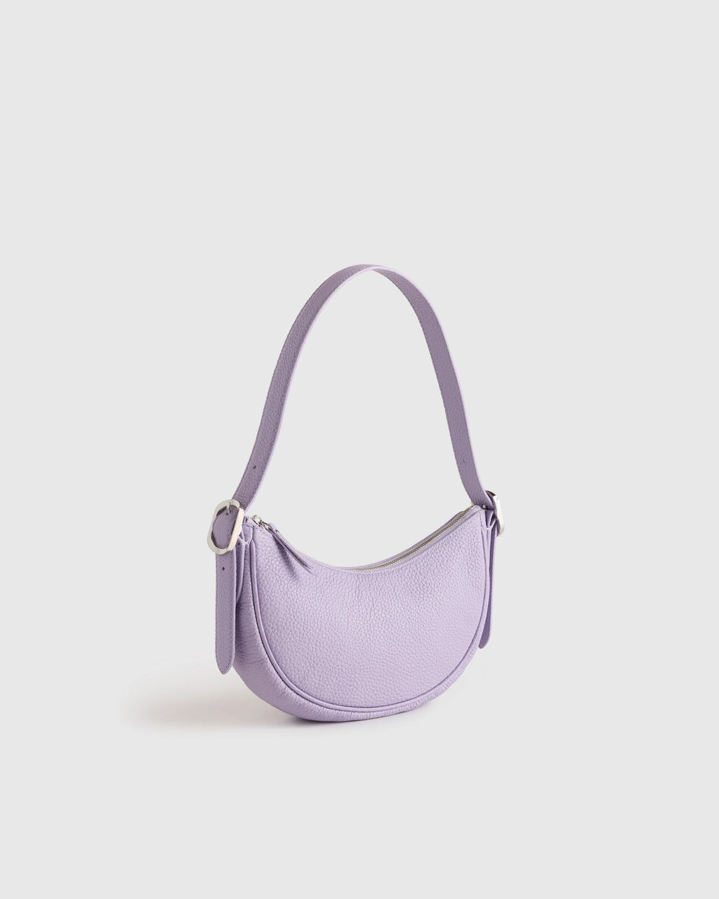 Italian Leather Mini Crescent Shoulder Bag - One Size / Espresso Brown