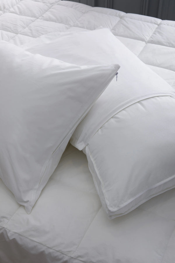 100% Cotton Pillow Protectors (Set of 2) - Standard / White