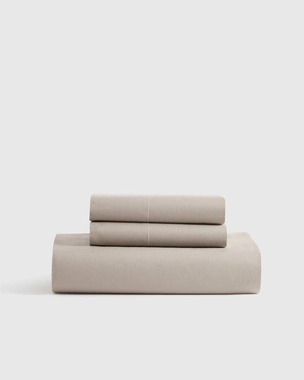 Organic Crisp Percale Fitted Sheet Set - Twin / Espresso