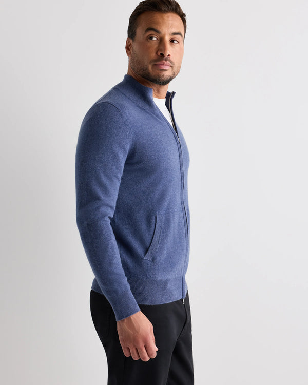 Mongolian Cashmere Full Zip Sweater - S / Teak