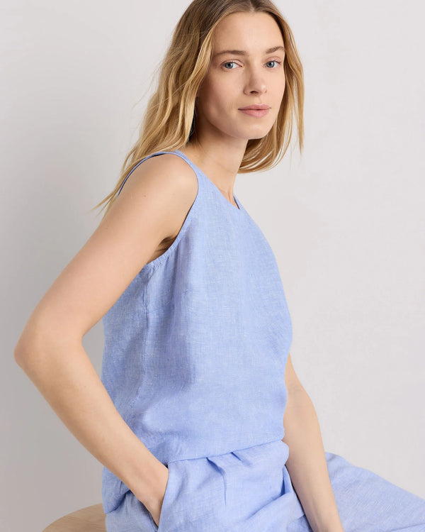 100% European Linen Tank - XS / Black