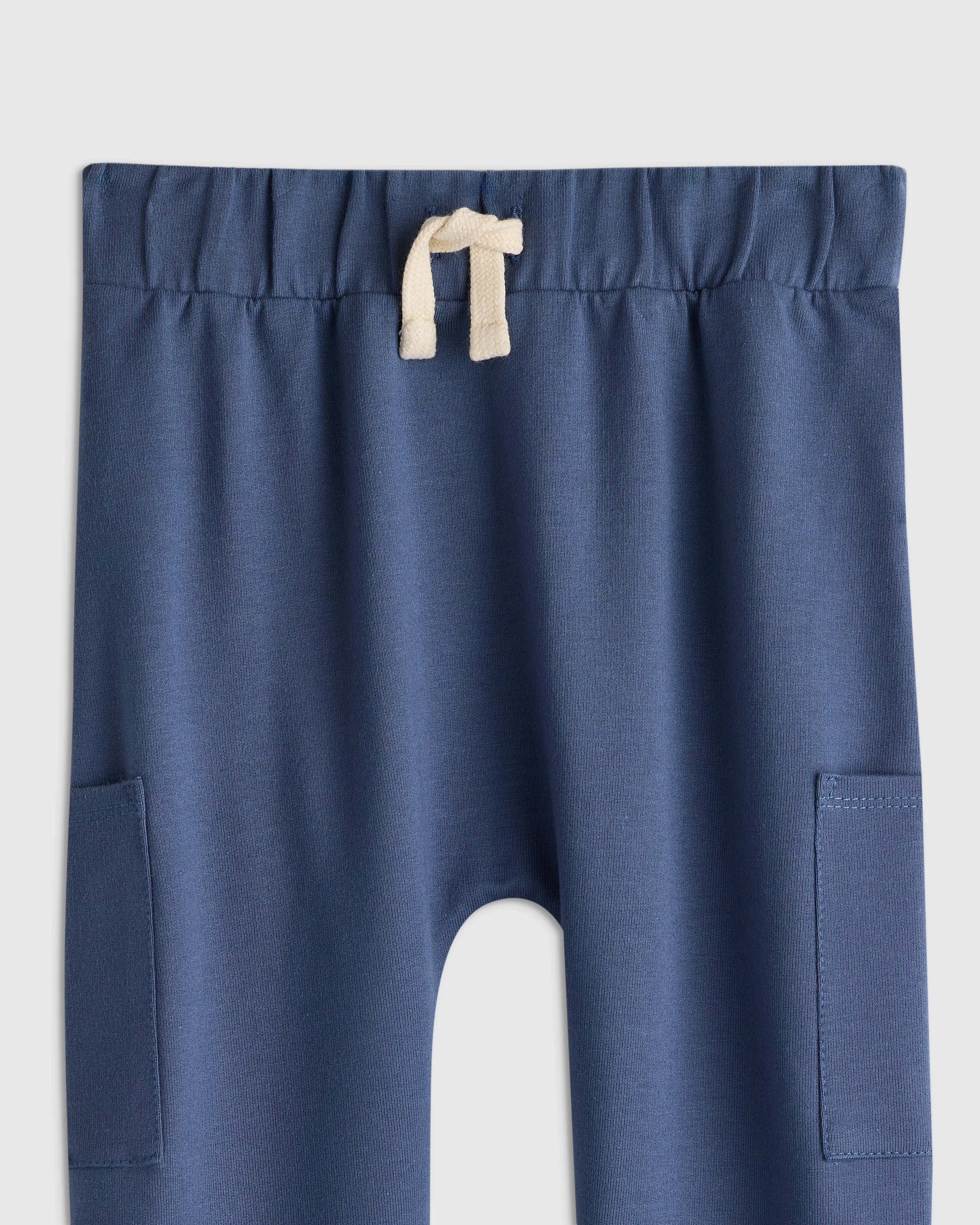 Organic Cotton French Terry Pocket Pants - 2T / Vintage Blue Secondary image