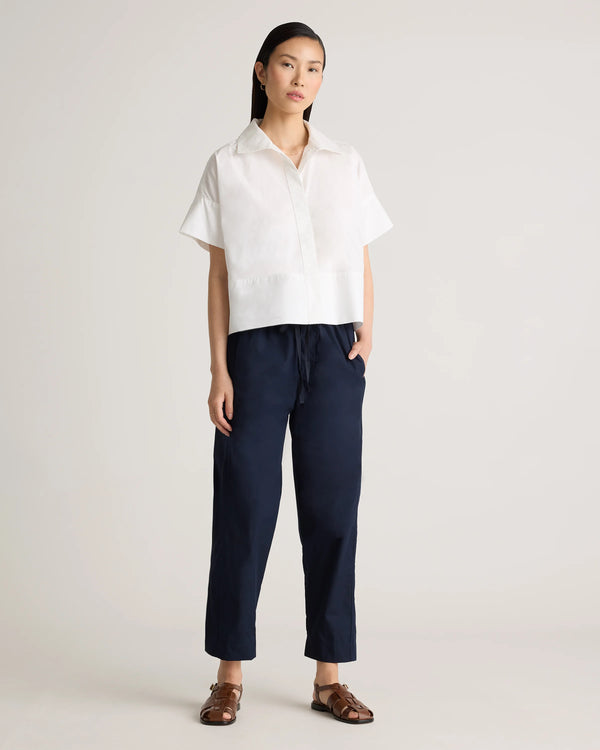 100% Organic Cotton Poplin Pull-On Pants - XS / Garden Green
