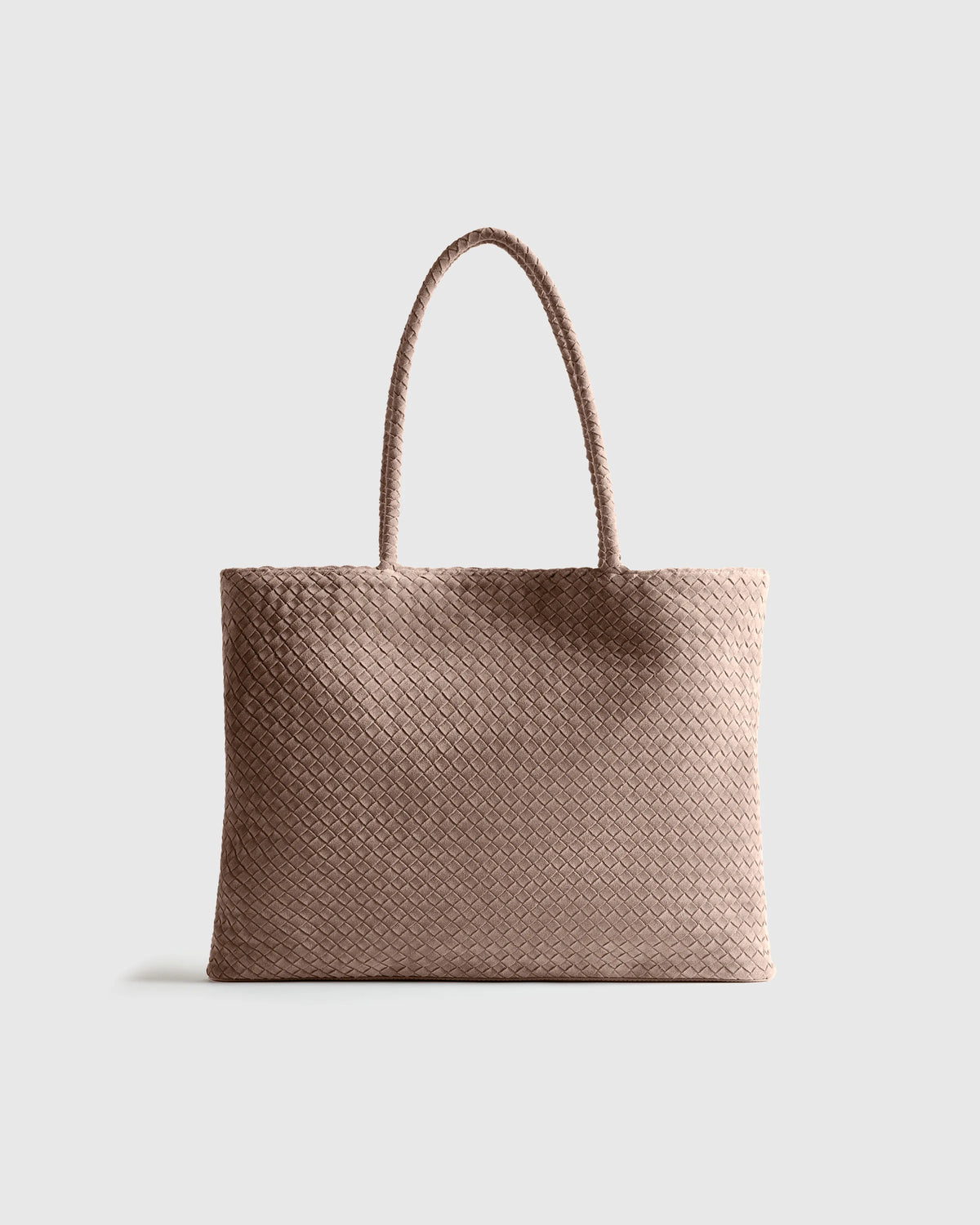 Siena Suede Handwoven Tote - One Size / Pebble Main image