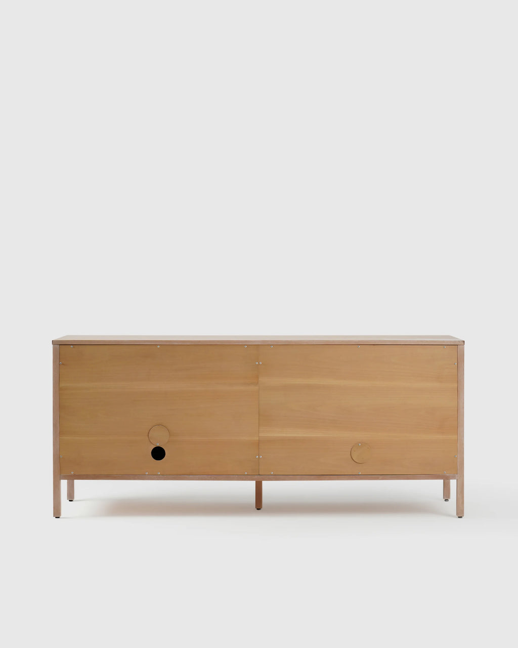 Solid Wood and Natural Rattan Sideboard - One Size / Natural