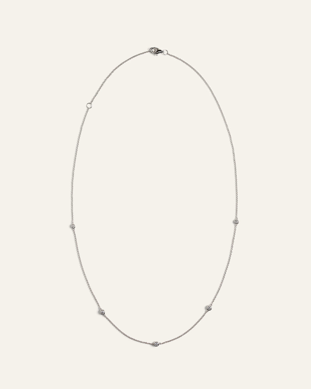 14K Gold Diamond Bezel Station Necklace - One Size / Yellow Gold