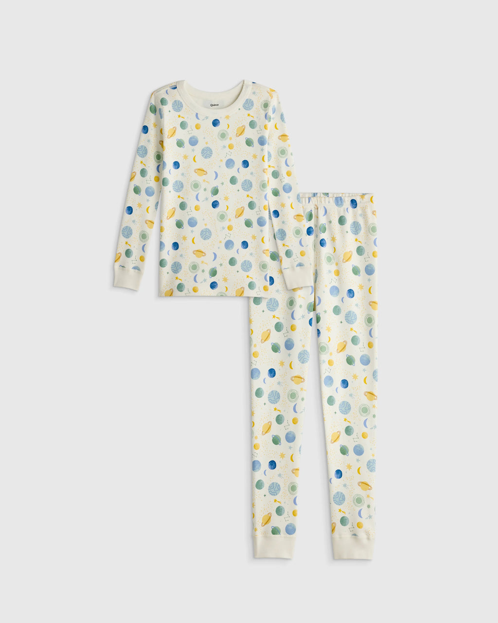 100% Organic Cotton Long Sleeve and Pant Pajama Set - 2T / Navy Stripe