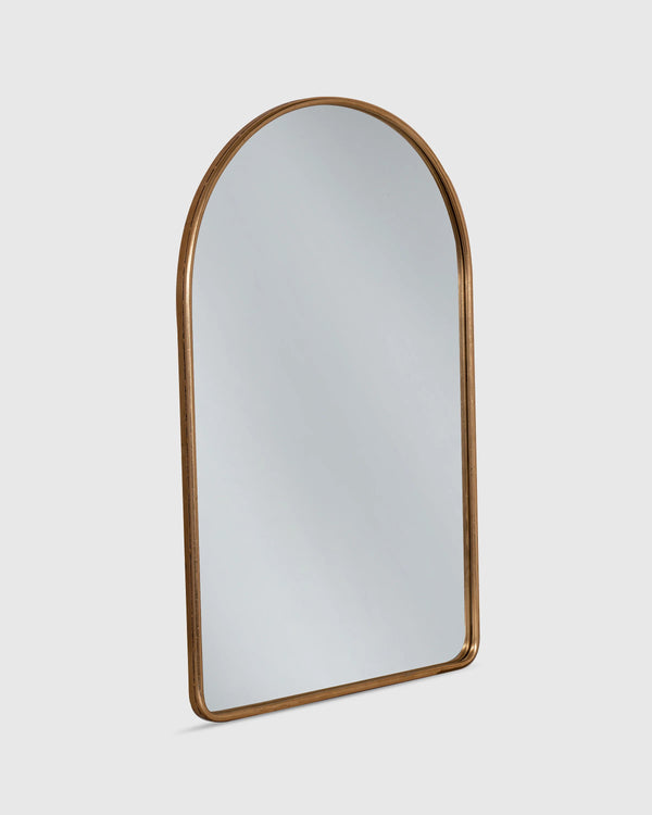Arched Metal Framed Wall Mirror - One Size / Silver Metal Frame