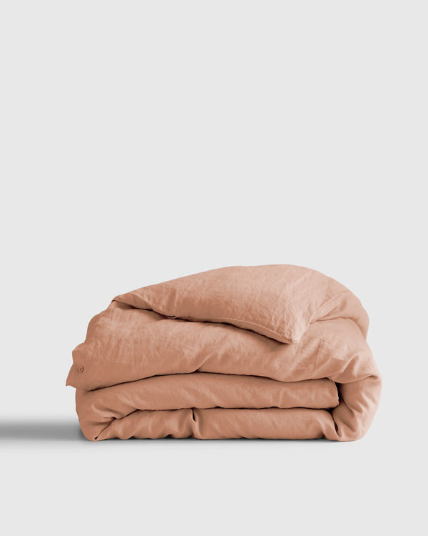 European Linen Duvet Cover - Twin / Peach