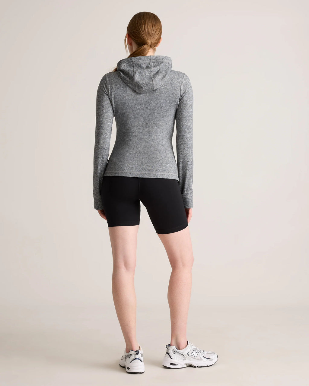 Ultra-Soft Slim Fit Hooded Jacket - XS / Heather Black