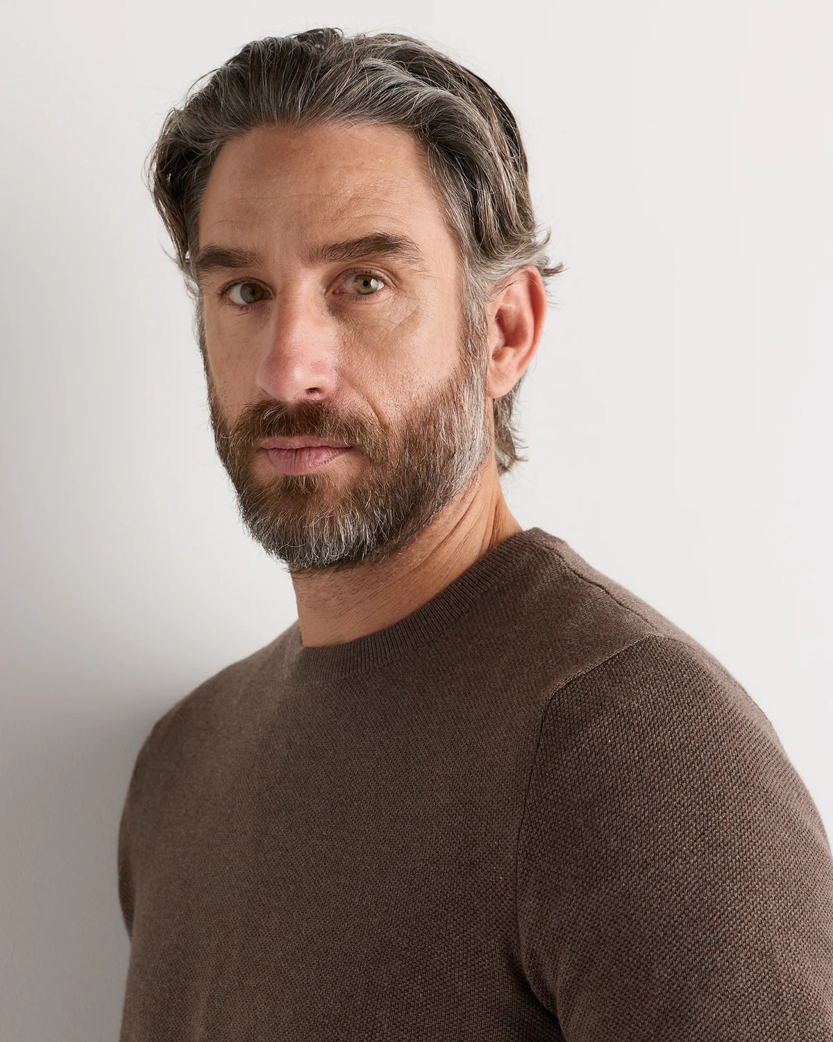 100% Organic Cotton Pique Crewneck Sweater - S / Moonstone Blue