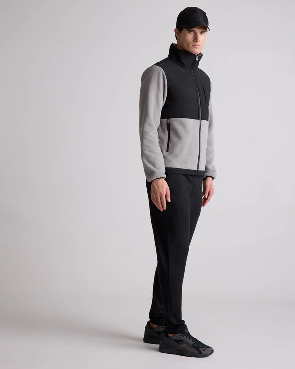 Polar Fleece Full-Zip Jacket - S / Gravel/Bold Black
