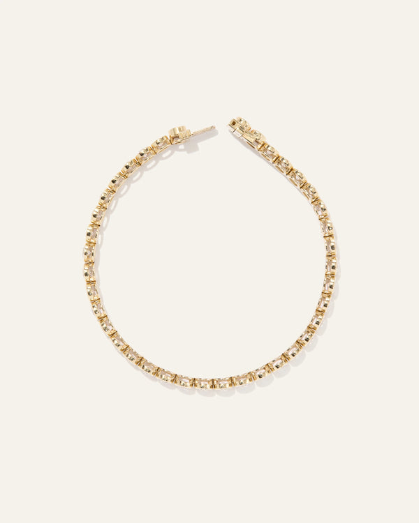 14K Gold Lab Grown Diamond Bezel Set Tennis Bracelet - 4ctw - 6.5" / Yellow Gold