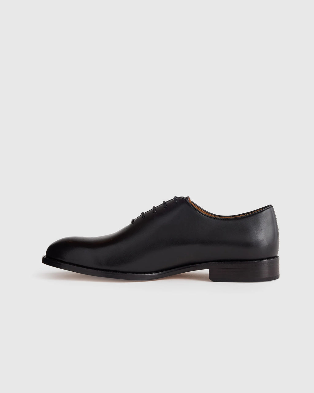 Calfskin Leather Plain Toe Oxford - 7 / Black