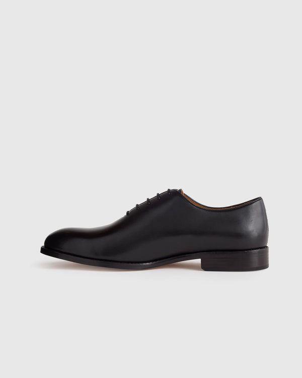 Calfskin Leather Plain Toe Oxford - 7 / Black