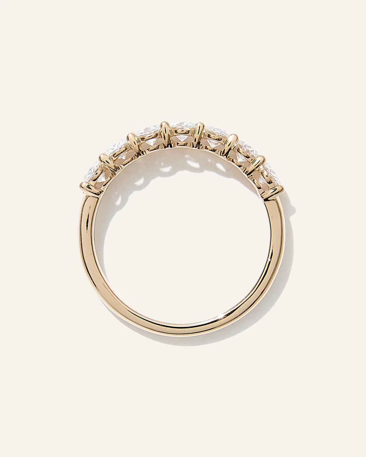 Lab Grown Diamond Oval Seven Stone Band - 4 / Yellow Gold