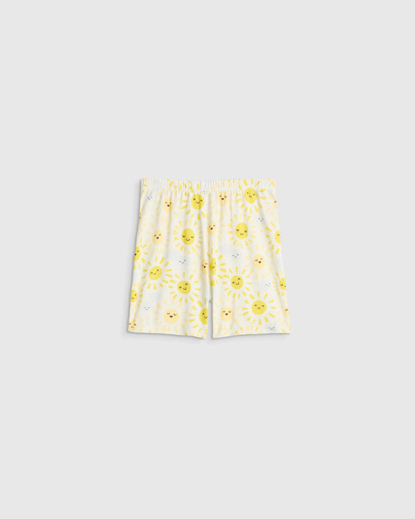 Bamboo Short Sleeve and Shorts Pajama Set - 2T / Lavender Hearts