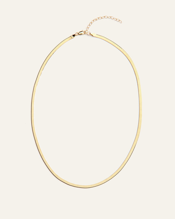 10K Gold Herringbone Chain Necklace - One Size / Yellow Gold