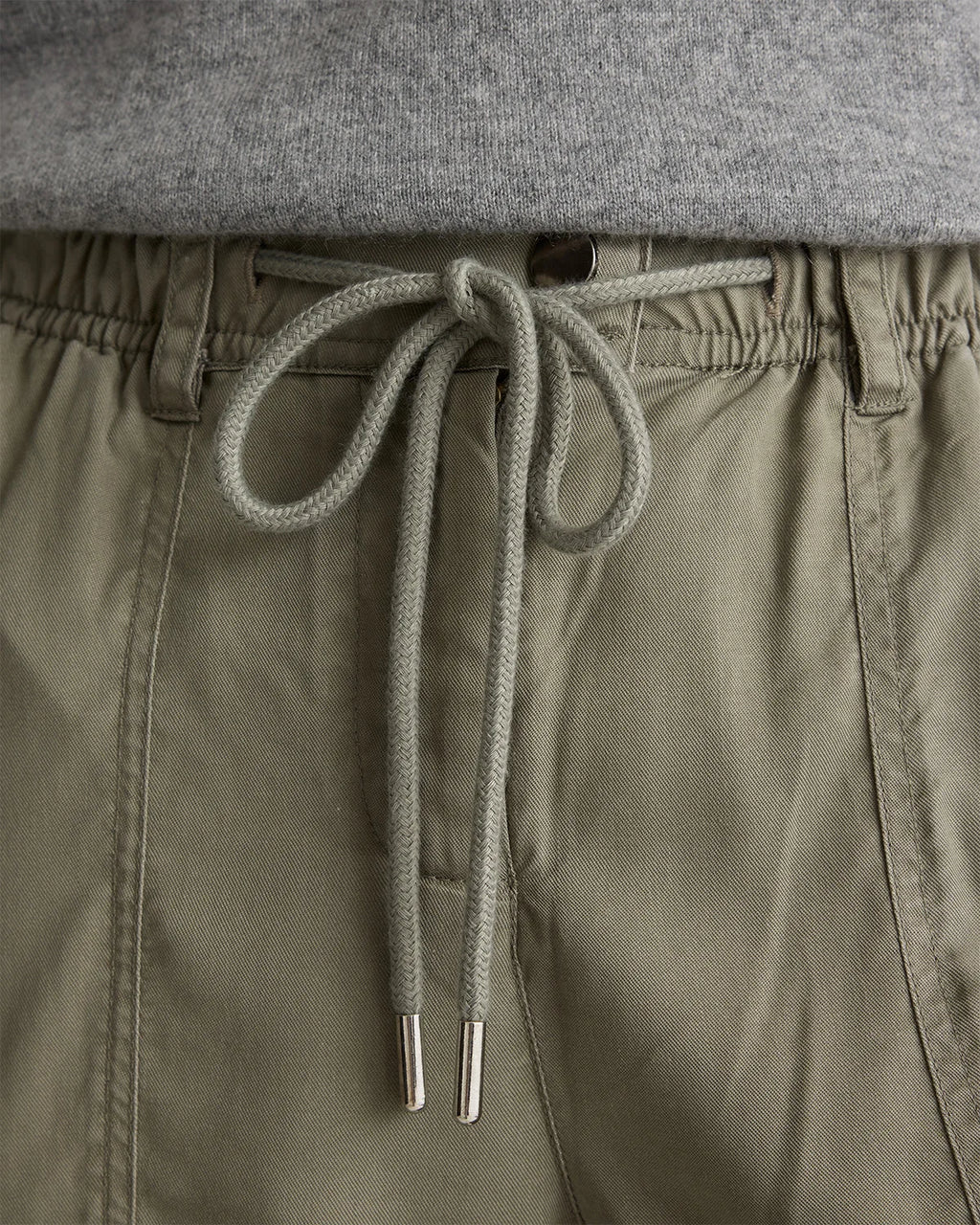 Vintage Wash Tencel Drawstring Cargo Pants - XS / Olive