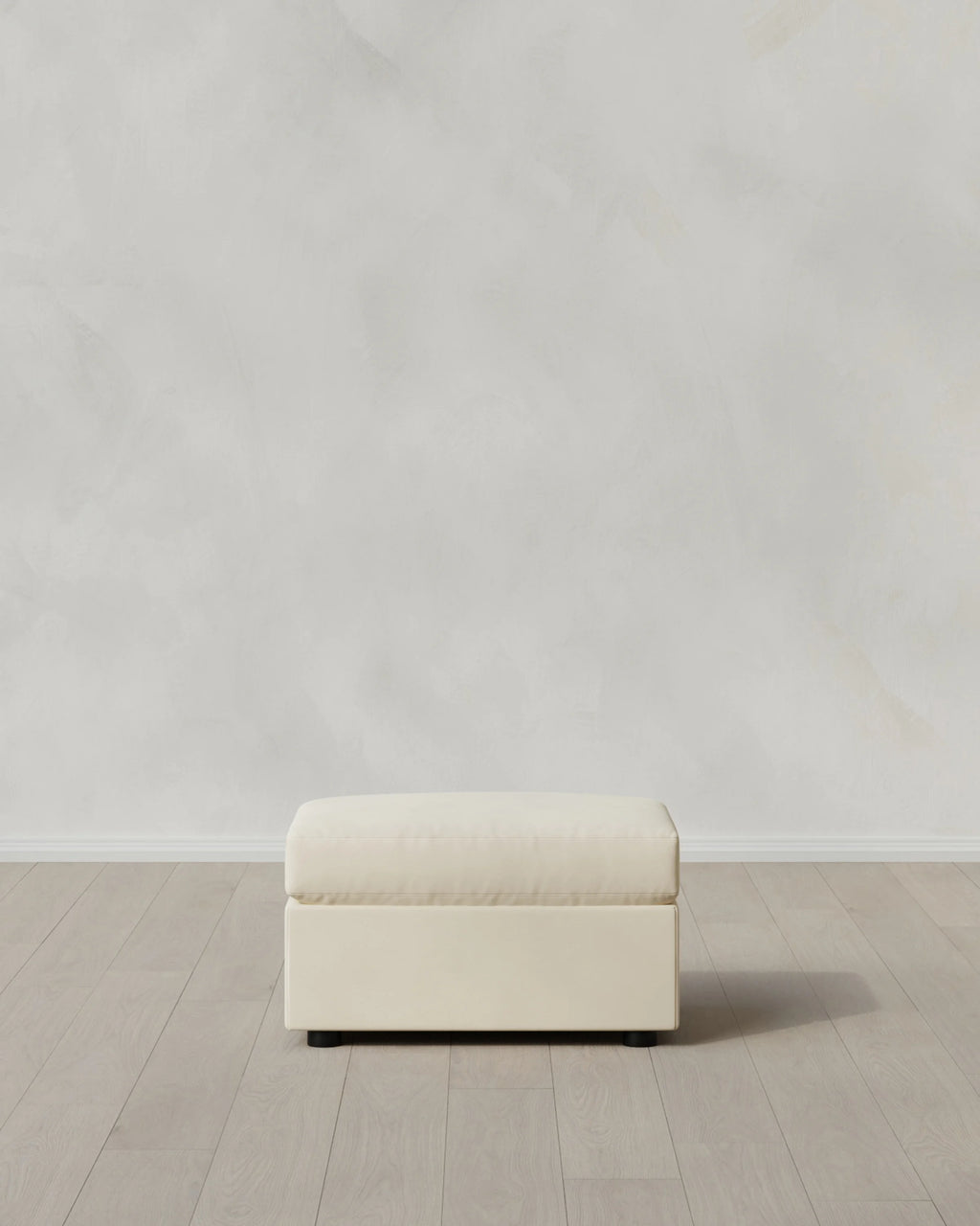 Brennan Ottoman in Performance Velvet - One Size / Taupe