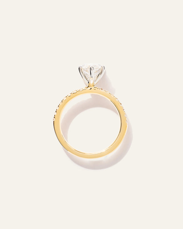 Lab Grown Diamond Marquise Petite Pave Engagement Ring - 2.5ct - 4 / Yellow Gold