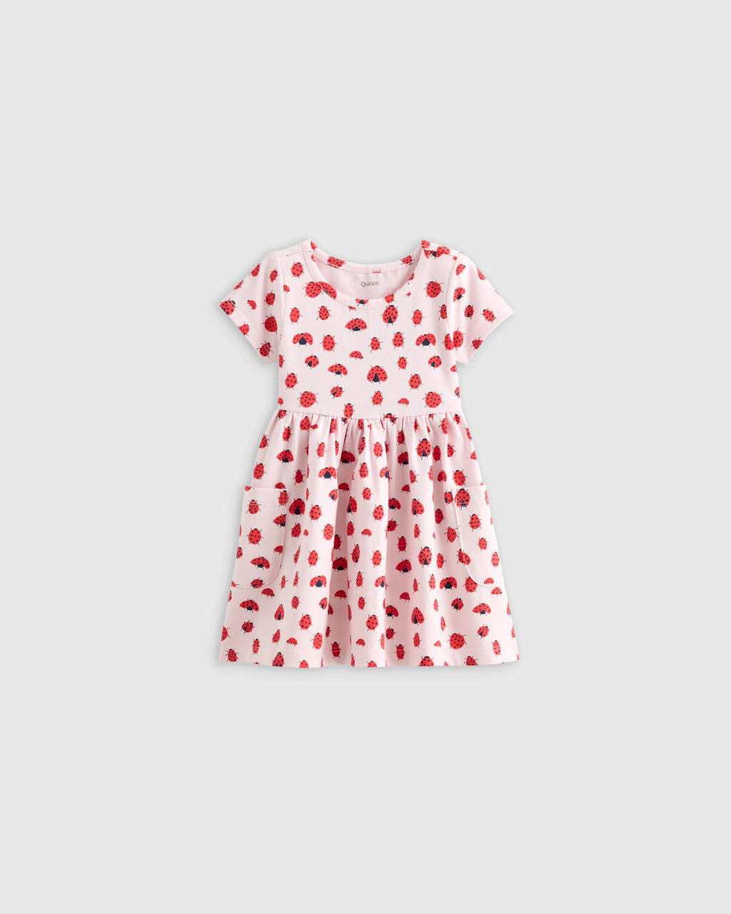 Organic Cotton Fit and Flare Pocket Dress - 12-18M / Cloud Rainbow Stripe