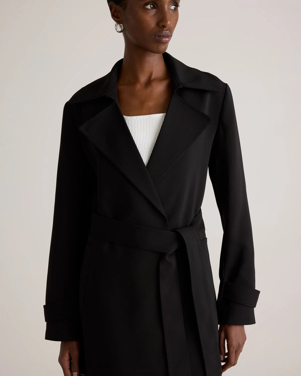 Stretch Crepe Trench Coat - XS / Olive