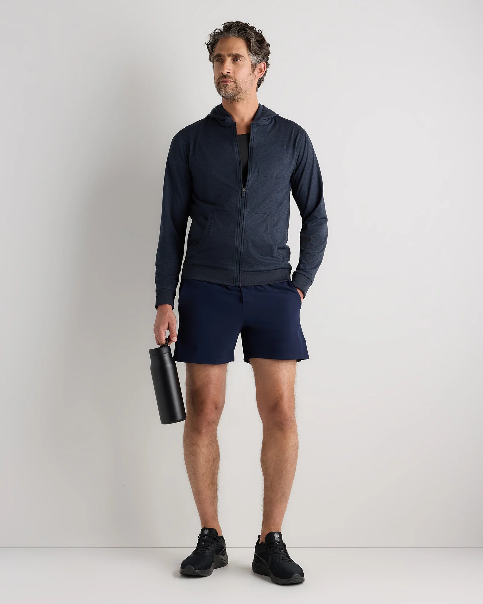 Flowknit Performance Full-Zip Chest Pocket Hoodie - XS / Heather Deep Navy Secondary image
