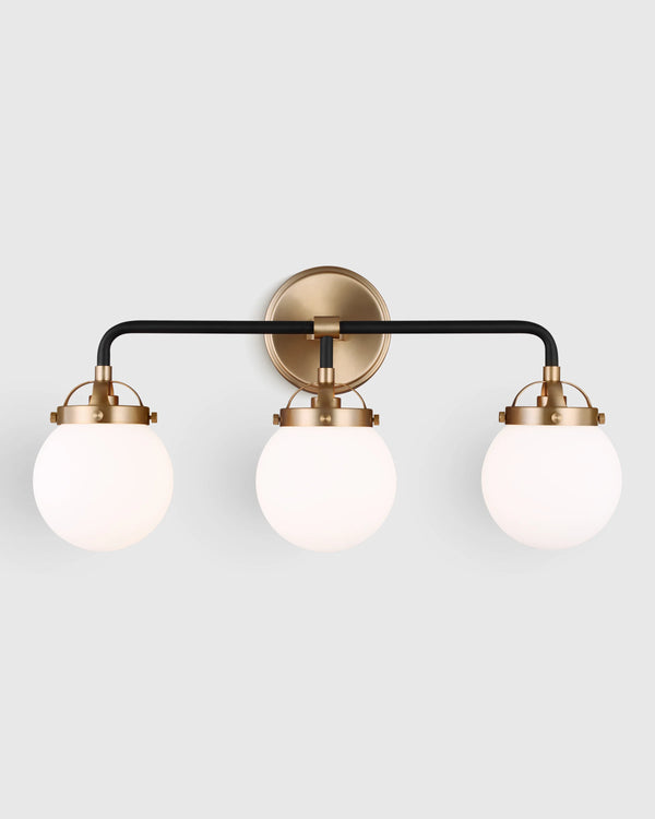 Triple Globe Steel Sconce - One Size / Black