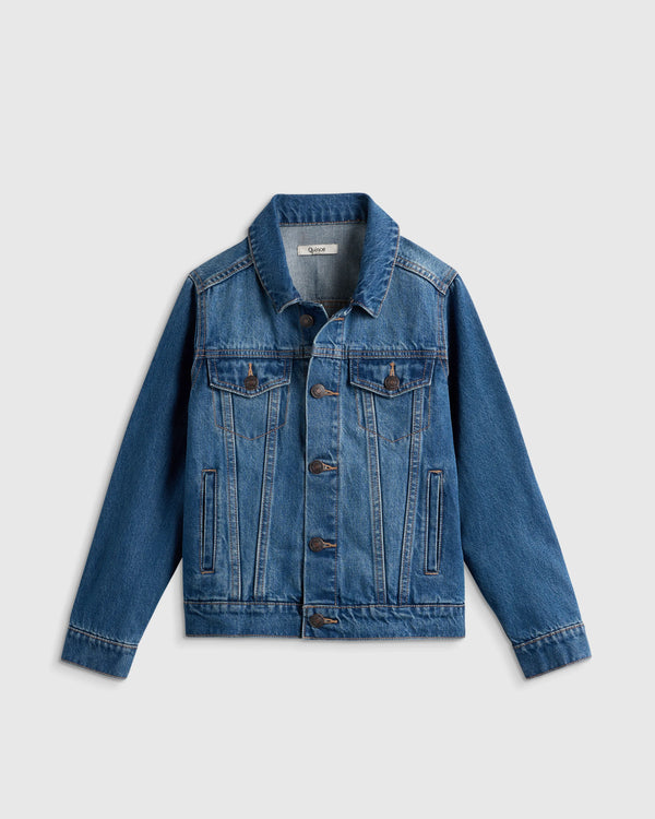 Boys 100% Organic Cotton Denim Jacket - 6 / Medium Wash