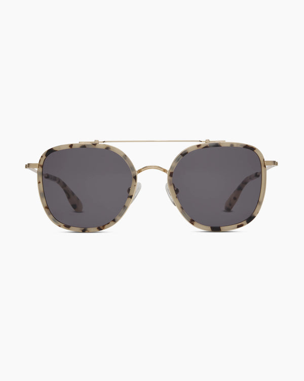 Rio Polarized Stainless Steel Sunglasses - One Size / Gold/Fawn Tortoise with Green lens