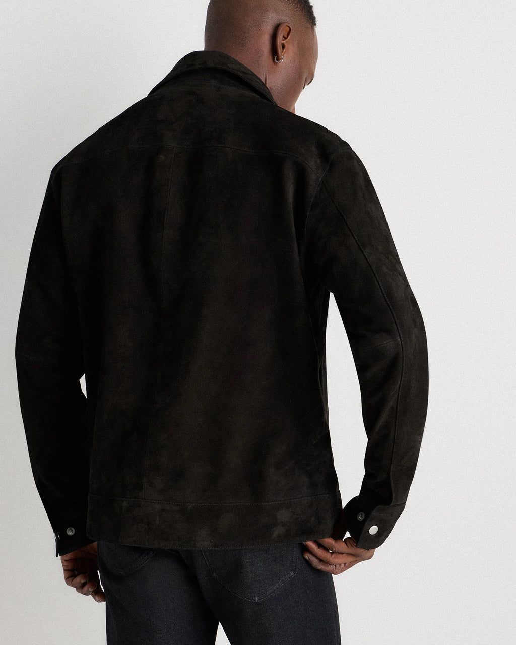 100% Suede Harrington Jacket - S / True Black