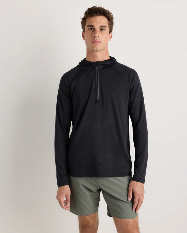 Mesh Performance Training Quarter Zip Hoodie - S / Heather Grey