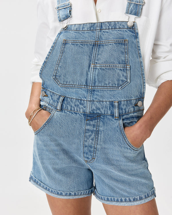 100% Organic Denim Shortalls - XS / Mascara Black