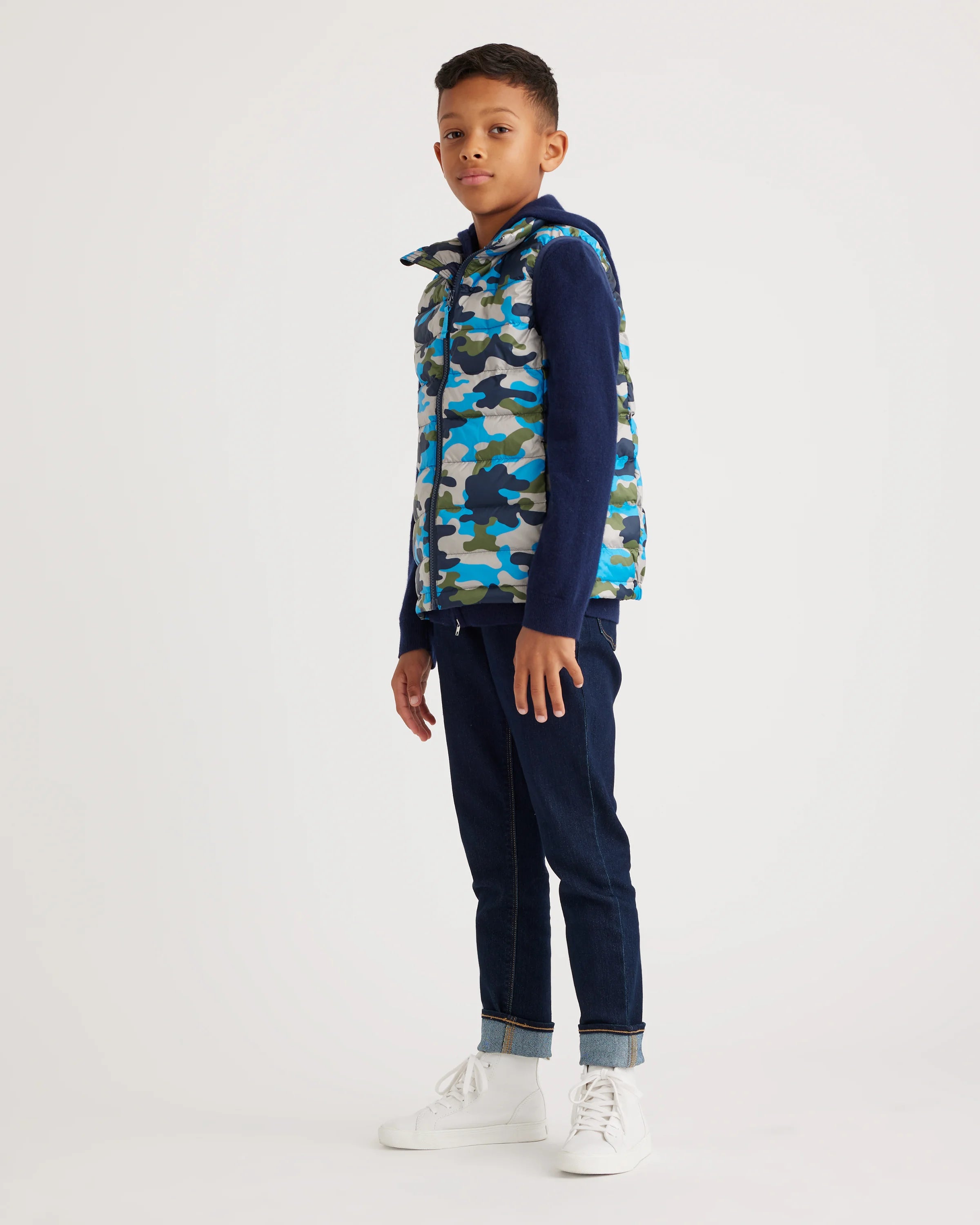 Lightweight Down Puffer Vest - 6 / Blue Camo Secondary image